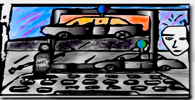 image showing robot walk into a computer screen